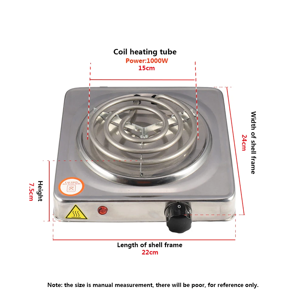 High quality durable stainless steel electric stove single hot plate burner 1000W electric stove