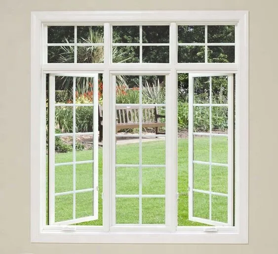 Wood Color French Windows And Doors Wood Composite Aluminum Double Glazed French California Casement Windows