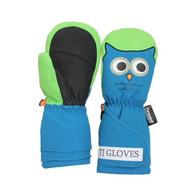 Kids outdoor winter ski mitten with cartoon pattern