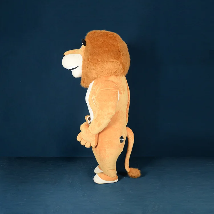 Popular Funny Plush Fur inflatable lion mascot costume cartoon character Alex mascot suit for adults