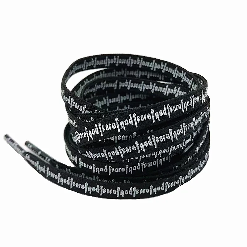 Yrunfeety Custom Shoe Laces Print Fear of God Printed Shoe Laces 8MM custom Printing Shoe Laces 70-160CM for Sneakers