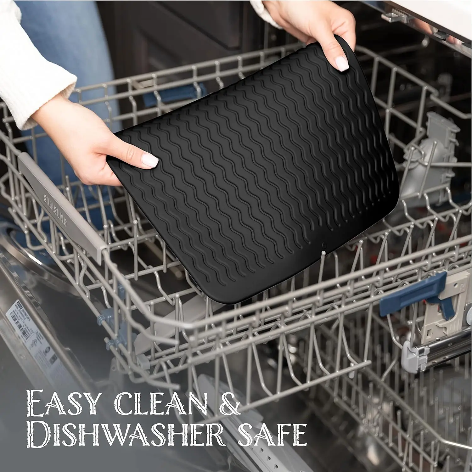Multiple Usage Large Sink Mat Drain Pad For Drying Dishes Silicone Dish Drying Mat For Kitchen Counter