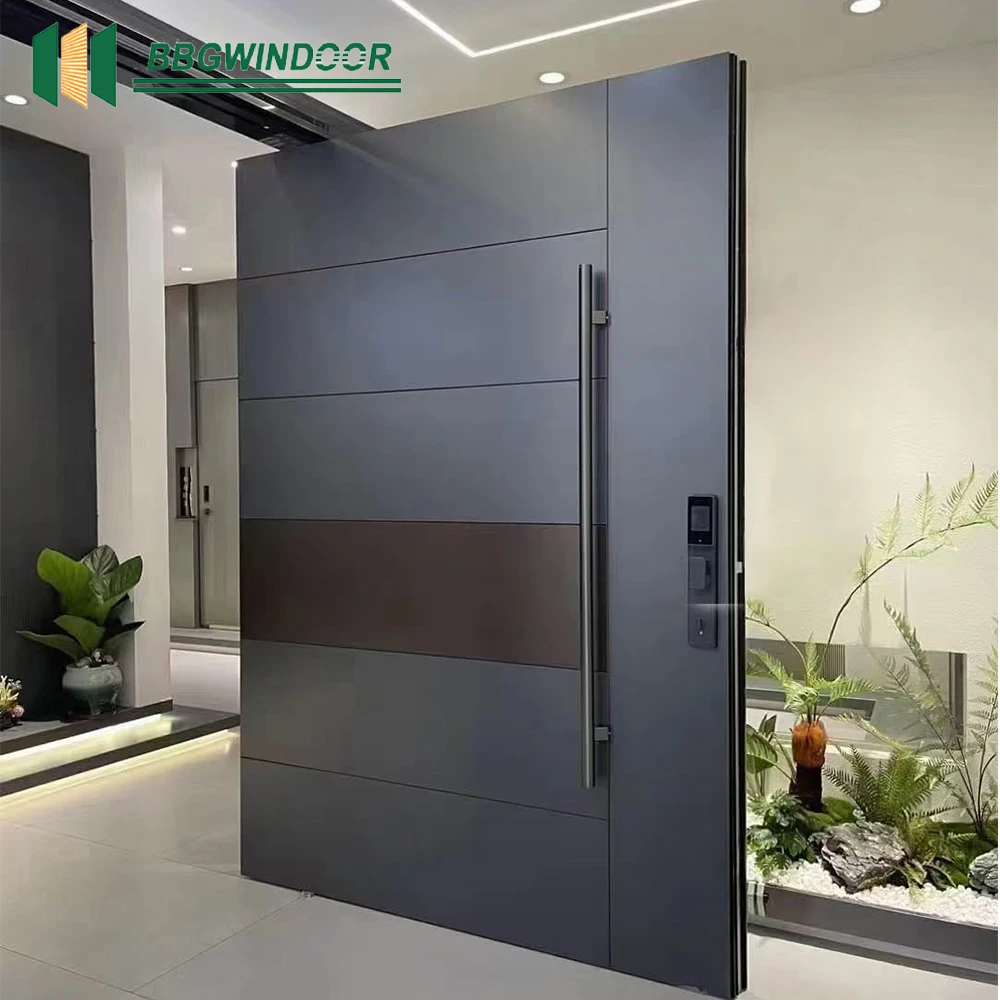 Lukliving Exterior Security Residential Anti-Theft Iron Doors Modern Single Steel Door for Home