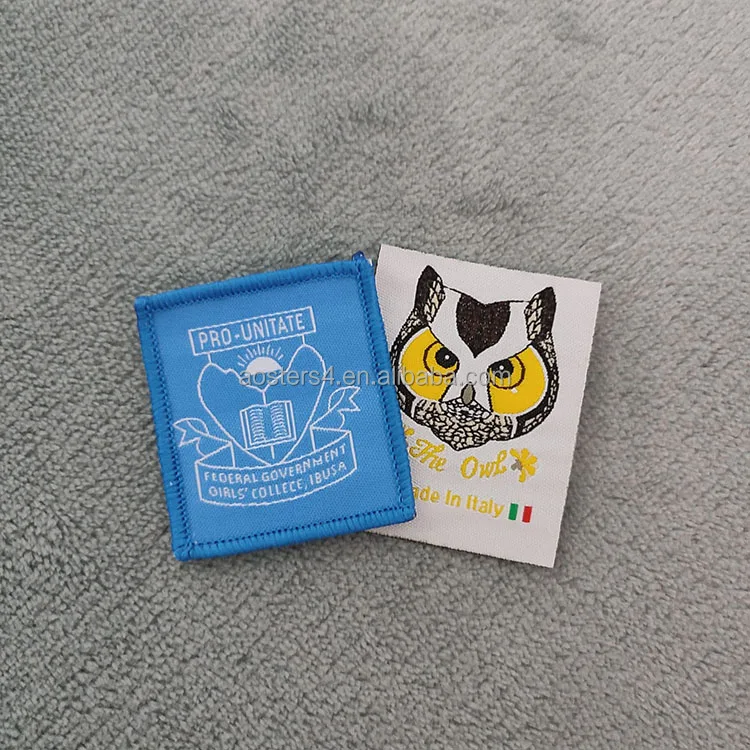 woven patch Free sample designer design can print brand logo freely choose size