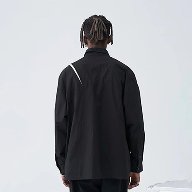 Spring autumn fashion pattern cotton streetwear custom slim fit button unisex long sleeve oversize shirt men