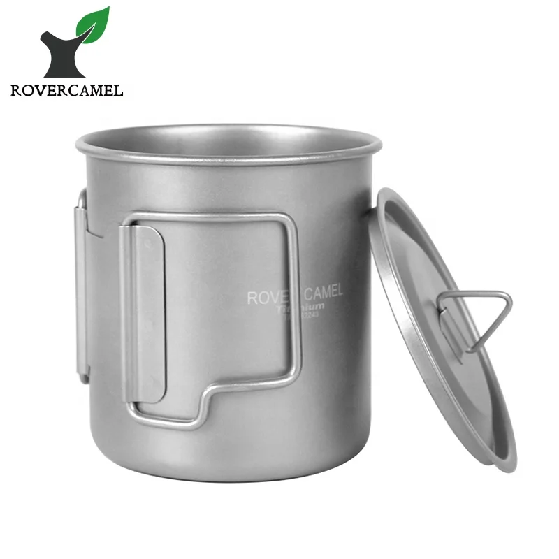 Customized Titanium Mug Eco-friendly Drinkware Folding Cup Ultralight Metal Portable for Home Camping Hiking Outdoor Mugs 420ml