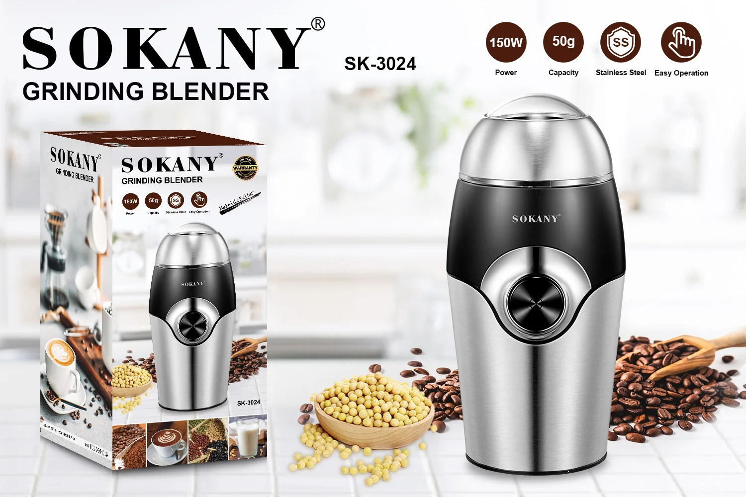 110v 150w 50g Home Use Mini Coffee Machine Commercial Coffee Grinder Automatic Coffee Bean Grinder