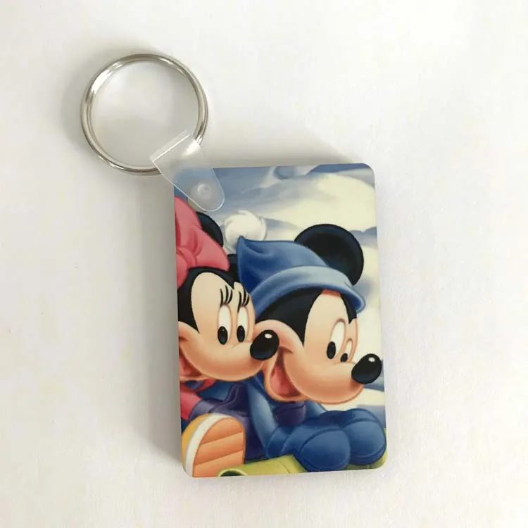 Wholesale sublimation mdf photo wood rectangle shape keychain