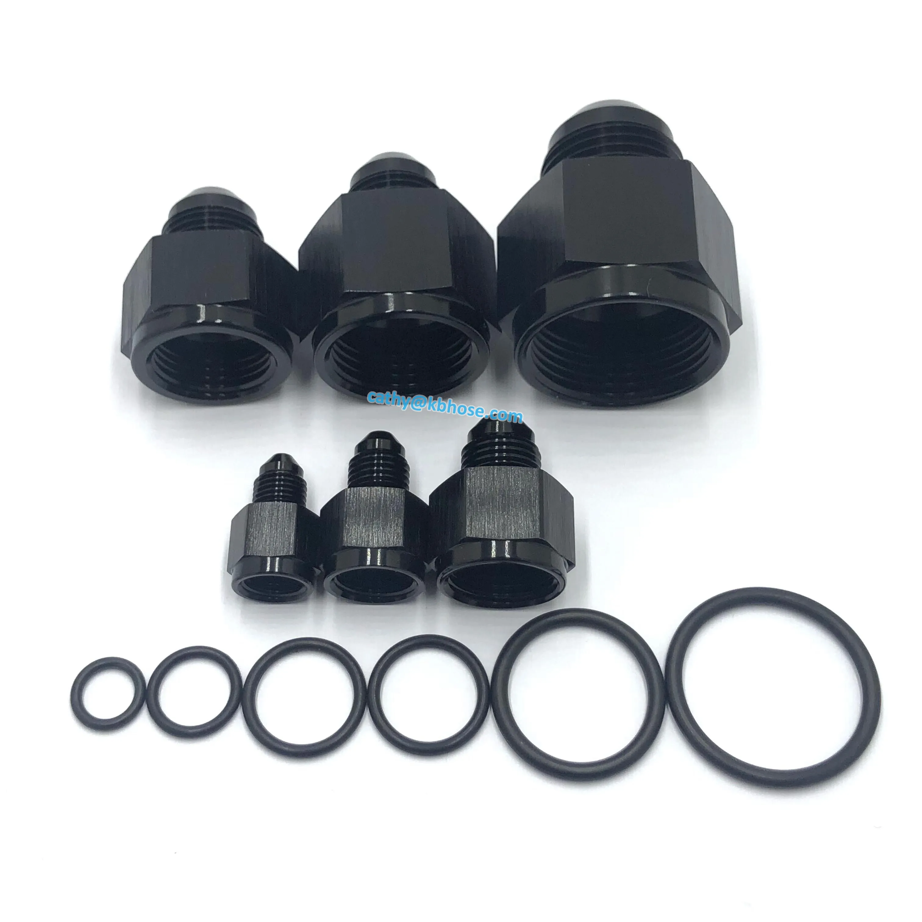 High Quality Aluminum Anodized Female AN to Male AN Flare Fuel Oil Hose Line Pipe Adapter AN Flare Reducer Fitting