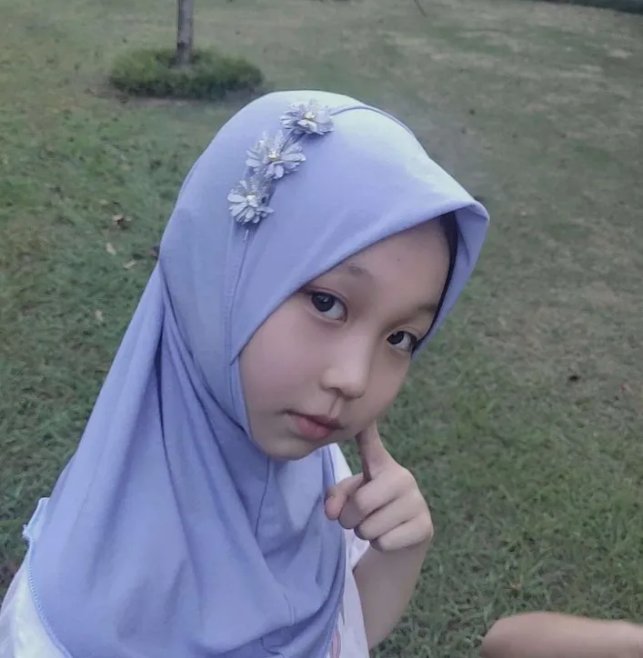 MXCHAN SJH2200 Children Handmade Three Flowers Turban Muslim kids hijab girls scarf for kids