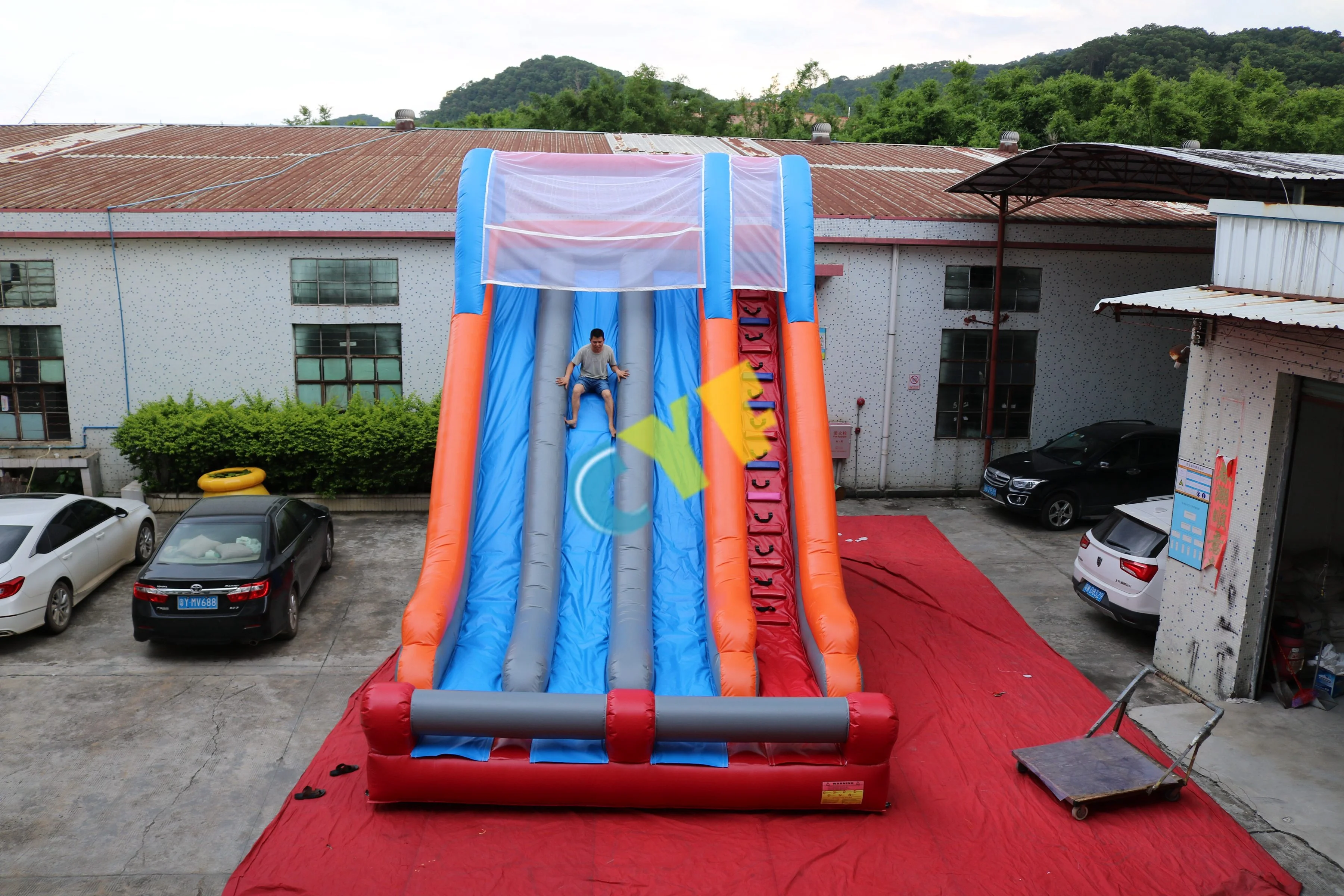 inflatable costume 3 lanes slide Commercial grade slide For Amusement park