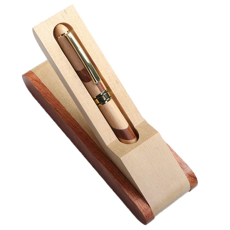 Luxury Brass Wood Calligraphy Custom Logo Fountain Ink Pens Picture Gift Set Finance Gift BOX Stainless Steel High Quality China