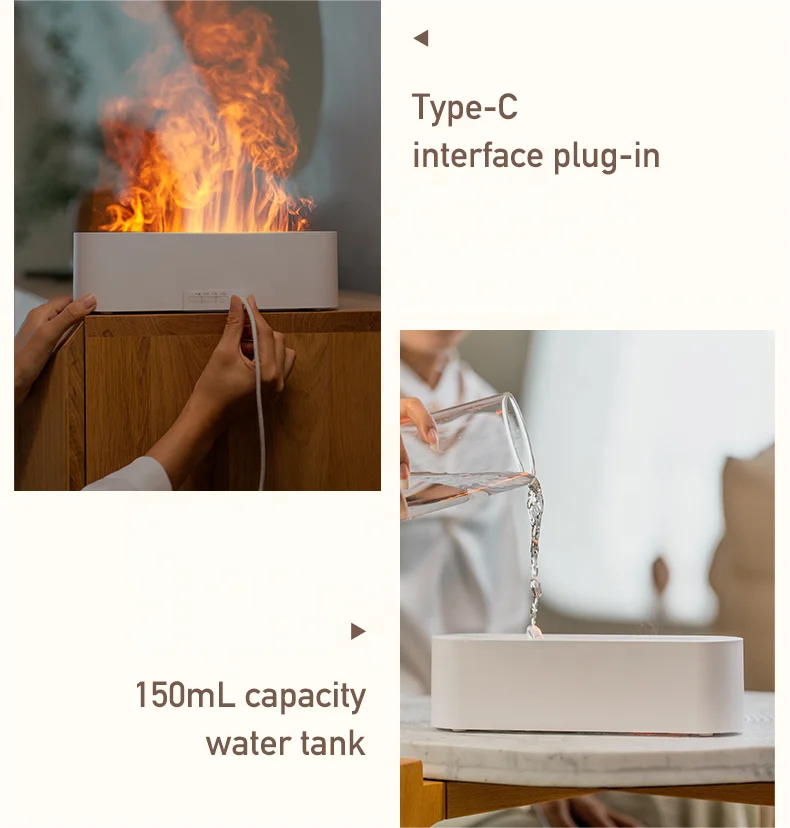 Household Flame Aroma Diffuser Flame Humidifier Mist Diffusor Essential Oil Fire Aroma Diffuser