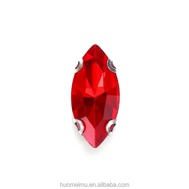 China Factory 6*12mm Eye Shape Hand Sewing Buckle Glass Button for Garment Processing Other Clothing Accessories