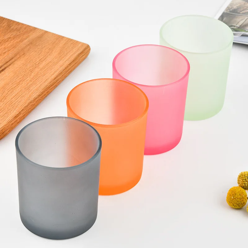 Envases Velas оптовая продажа 300 мл 10 унций пустые матовые банки для свечей стеклянные сосуды прозрачный контейнер с крышками