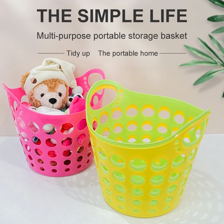 Factory ODM/OEM Customized bathroom portable soft plastic PE laundry basket laundry mesh basket