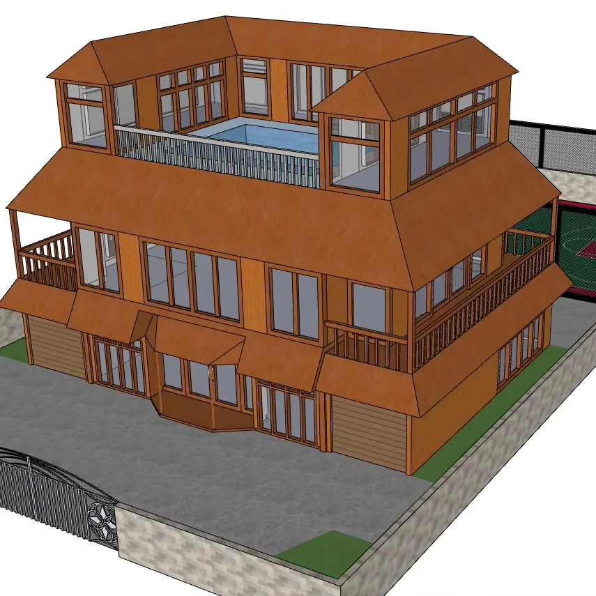 3D дизайн дома модульный дом чертеж для вилл