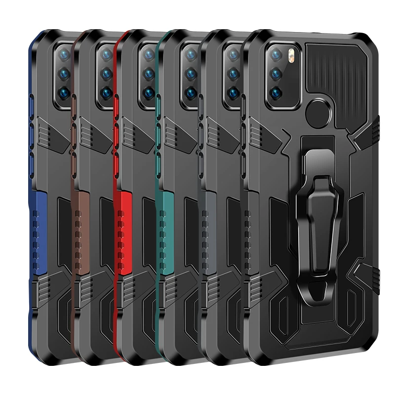 Hybrid Armor Kickstand Case With Strong Magnet Clip For Car Holder Mobile Phone Cases For Infinix Hot 9 10 Play Note7 Lite