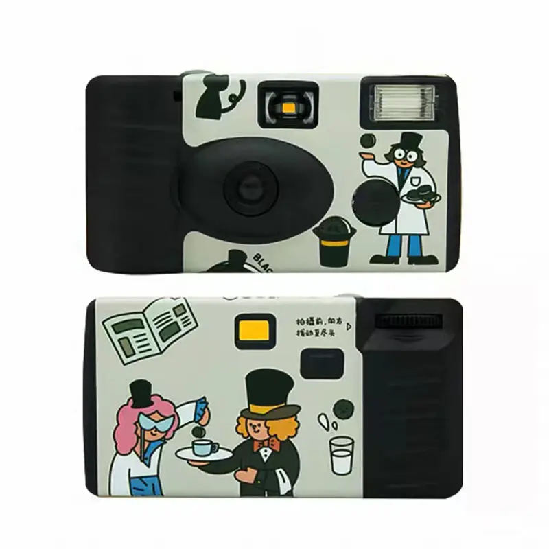 Factory Wholesale 35mm Film Disposable Camera with Flash Build in 36exp Color Film and Alkaline Battery with Customized Color Bo