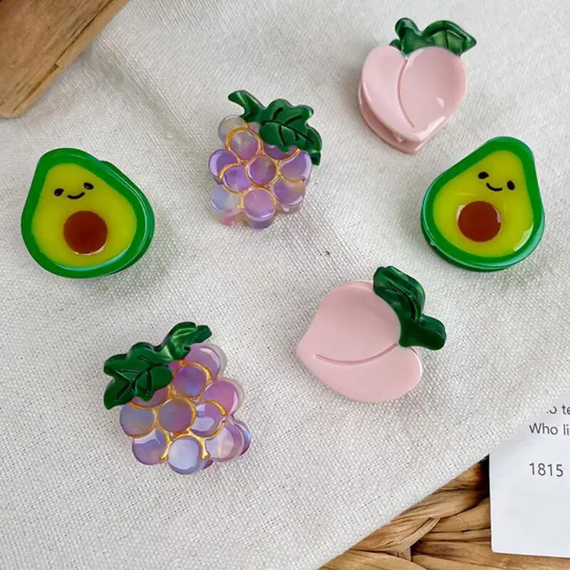 2024 New Mini Cute Vegetable Sweet Cabbage Pepper Pumpkin Girl Cellulose Acetate Claw Hair Clips