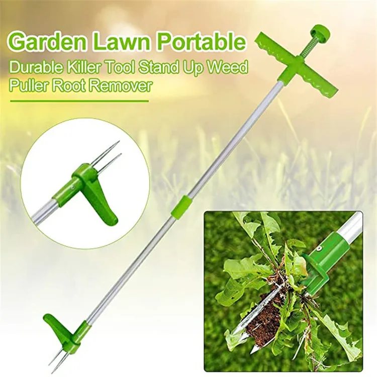 
Aluminum Portable Weed Puller Root Remover Claw Weeder Long Handled Stand Up Weed Puller Manual Garden Lawn Outdoor Killer Tool 