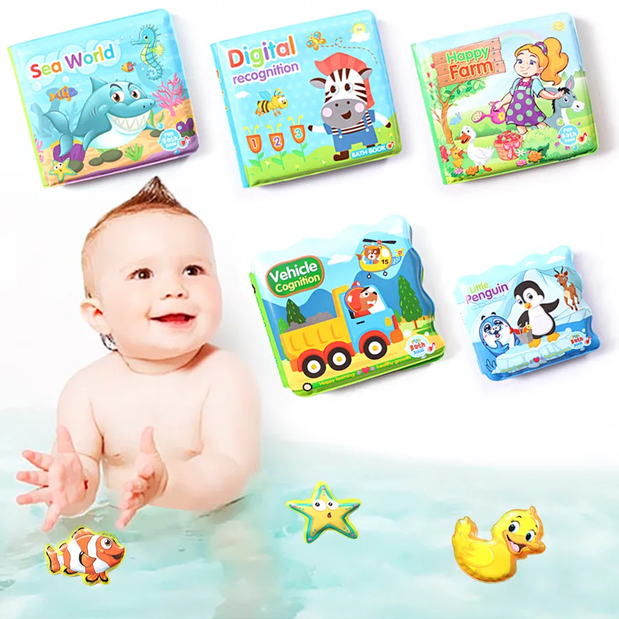 New funny soft waterproof books for kids custom soft baby bath book