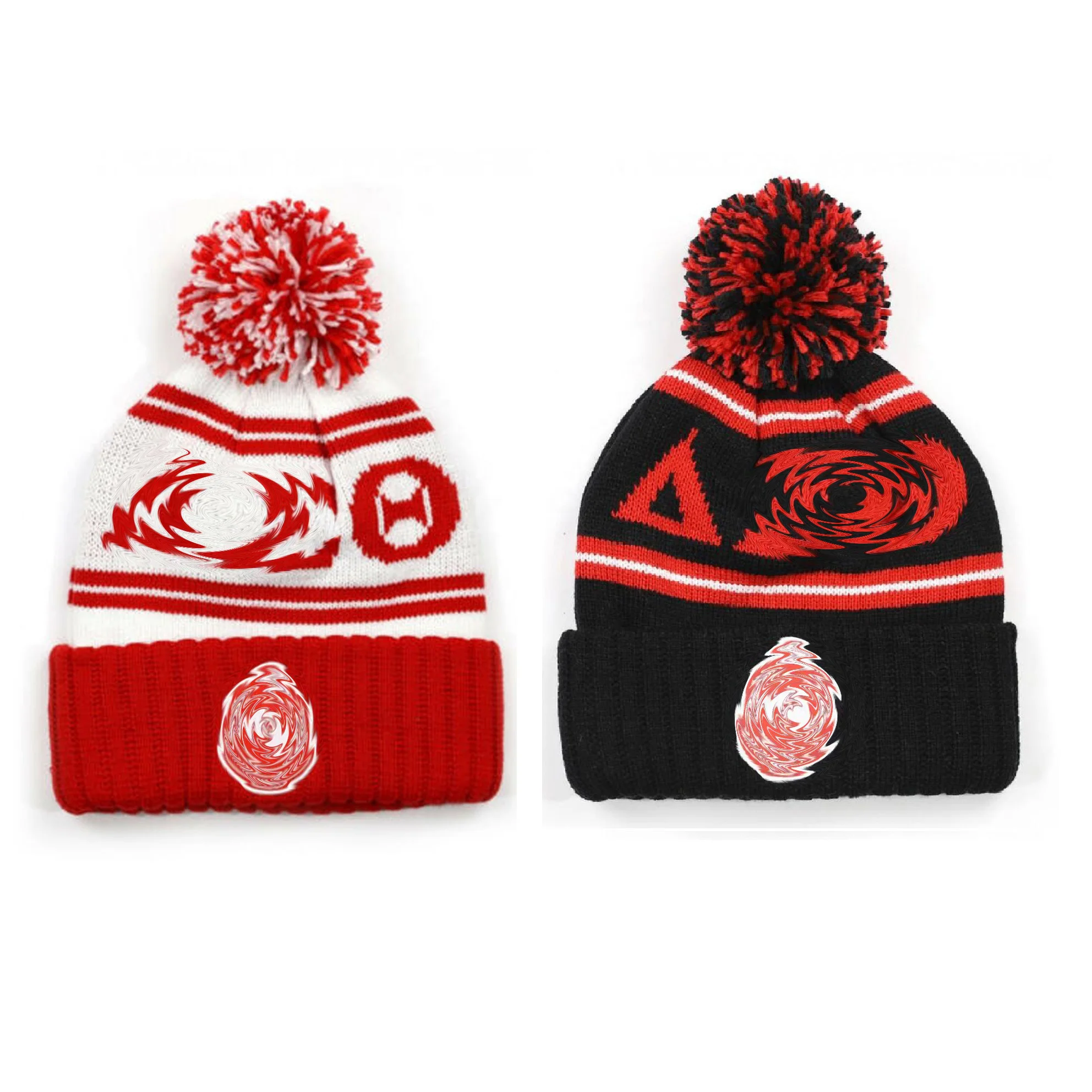 Custom sigma gamma rho Knitted Winter Knit Scarf Beanie Set Fashion knitted winter foot ball scarves beanie hat