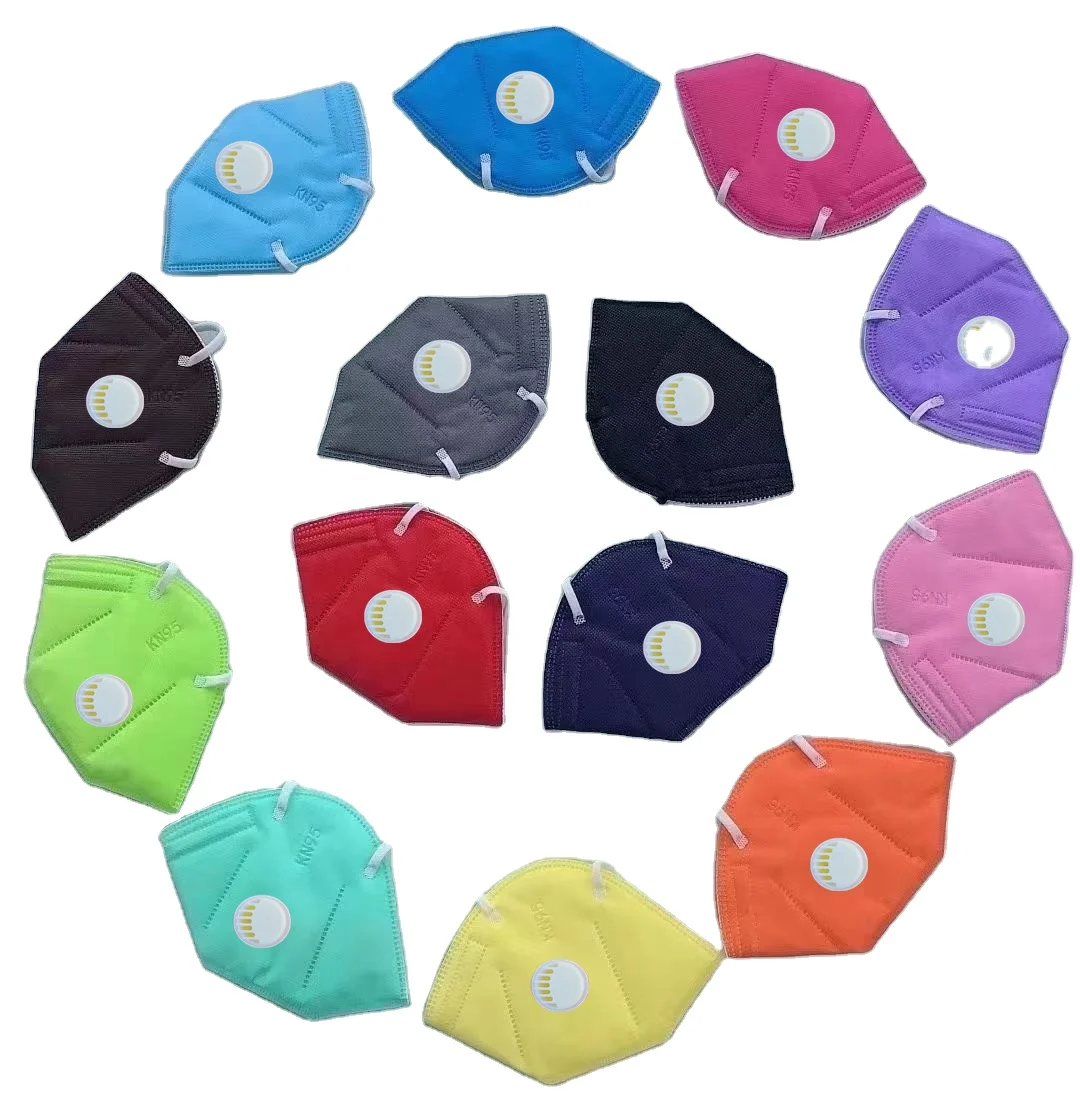 
2021 New Fashion Red Orange Blue Orange Custom Colors female Male Face Women Man Adult Unisex KN95 Mask with Valve 