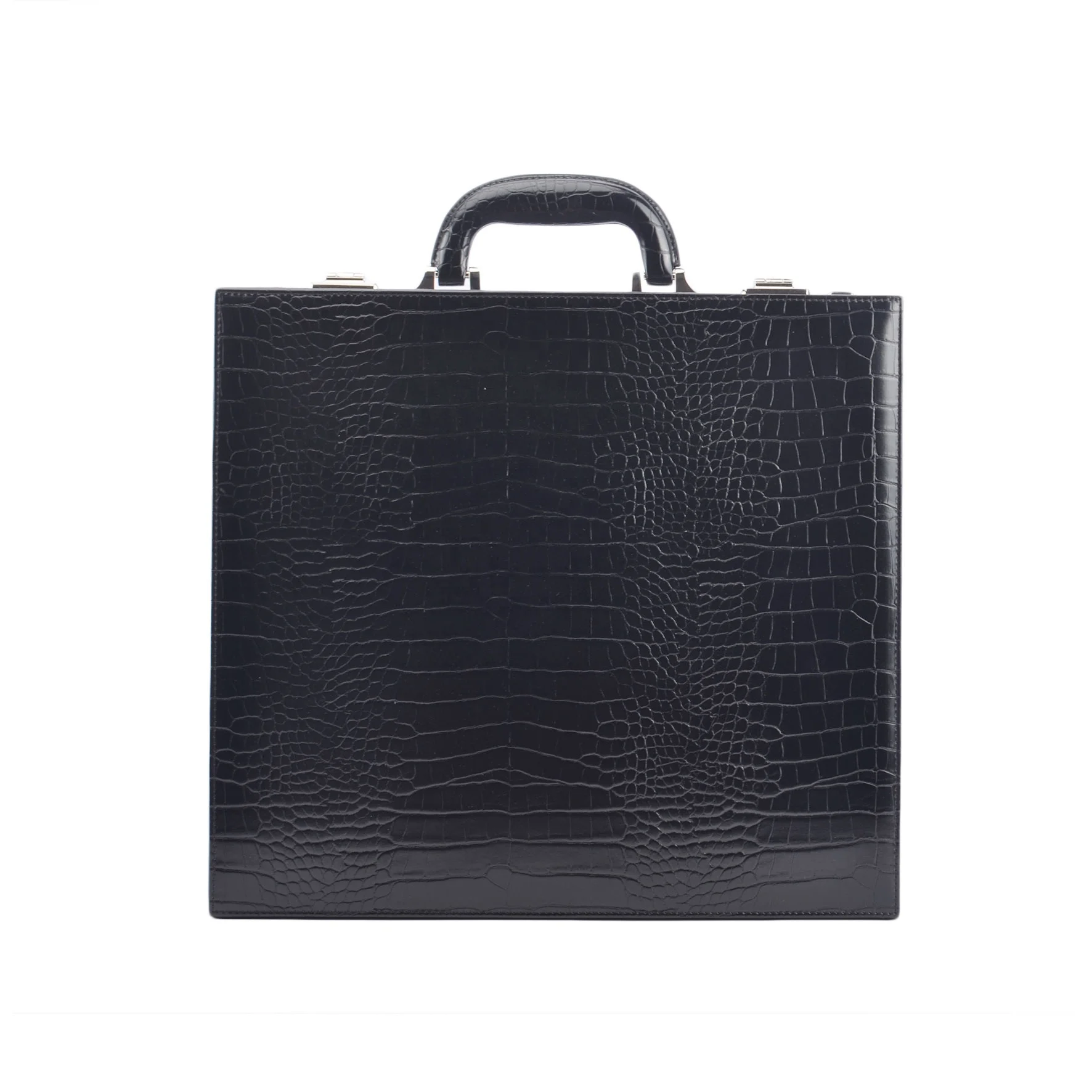 Luxury Black Alligator Crocodile PU Leather 10 Slot Watch Jewellery Briefcase Watch Packing Display Storage Organizer Box