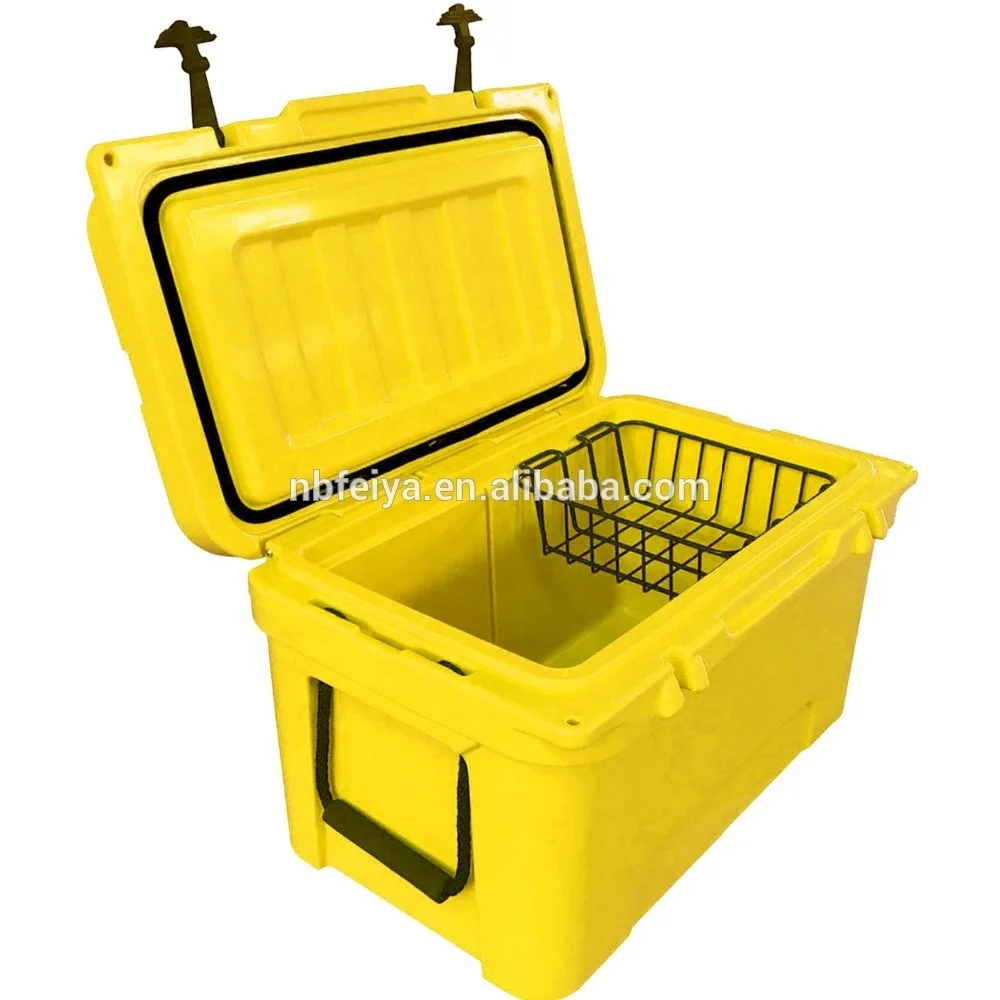 OEM Roto molded Custom color rotomolded ice cooler 65 liter plastic ice box coolers