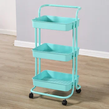 nordic small cart rack rolling bath organizer craft rotating basket rack roll cart kitchen basket trolley with basket