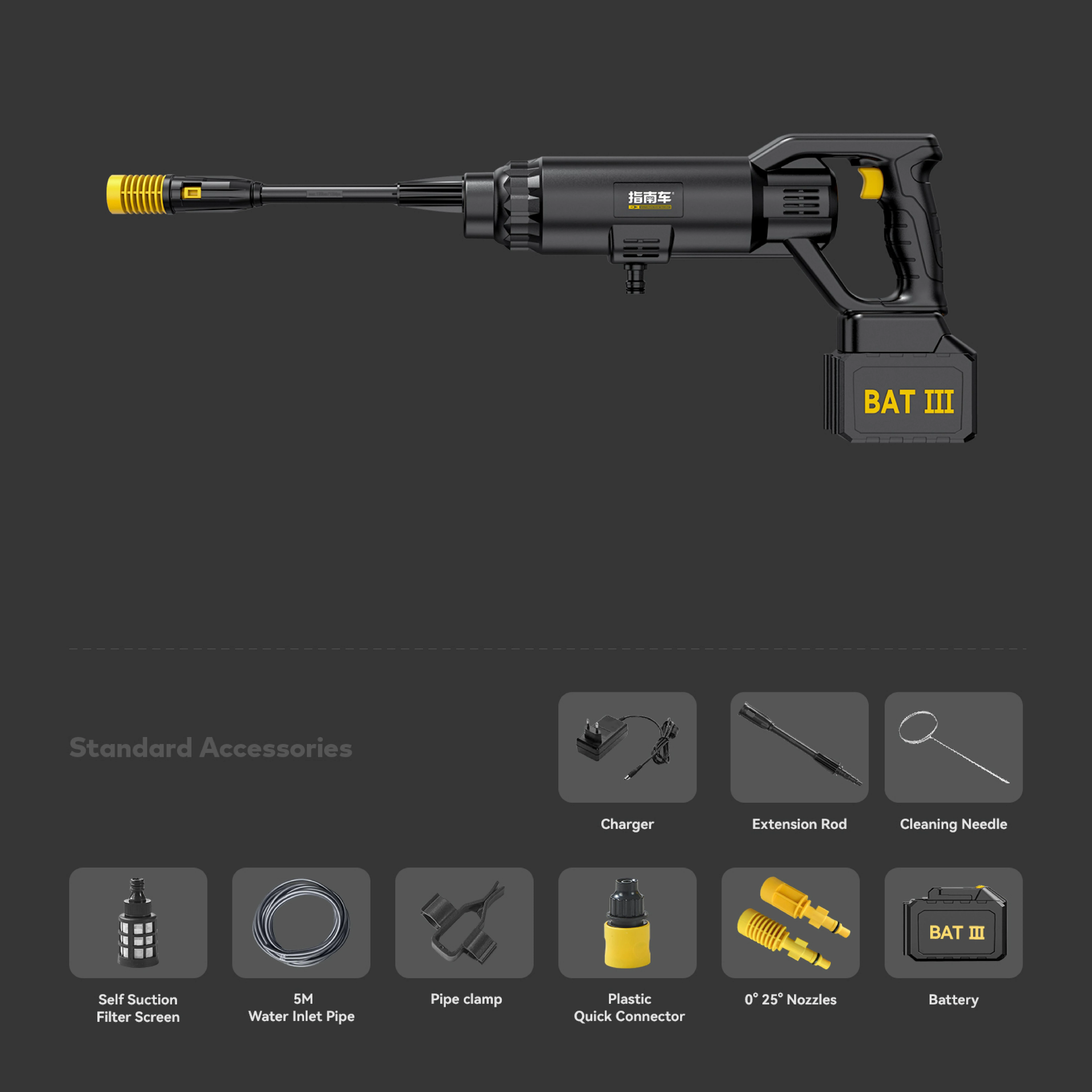 ZNC Battery Powered Electric Car Washing Machine Cordless Portable Pressure Car Washer Gun
