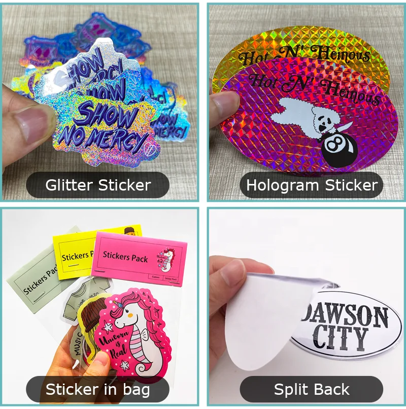 Customized  Label Holographic Sticker Rainbow Effect Custom Hologram Sticker
