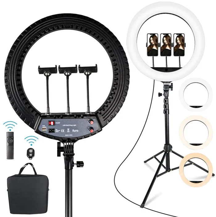 18 inch 45cm 55W Circular Dimmable Camera Photography Studio Video Lamp Led Ring Light With Cold Warm Light