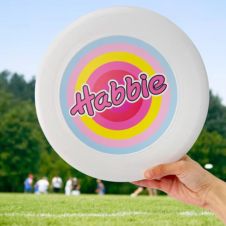 Customized 27.5cm Pets Toys Flying Discs Plastic Frisbeed Outdoor Toy Sports  Kids Adults PE Opp Bag  large dog toy