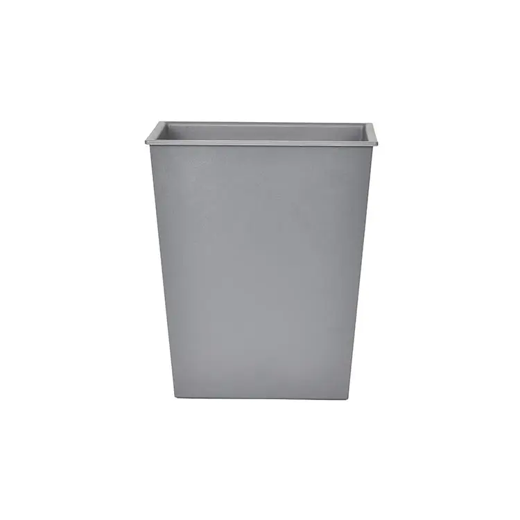 New arrival matt grey double layer metal rectangle waste trash bin for hotel