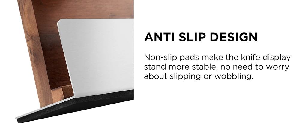 Double Sided Magnetic Knife Block Knife Holder Rack with Strong Magnets Acacia Wood Enhanced Stainless Base Knife Storage Stand