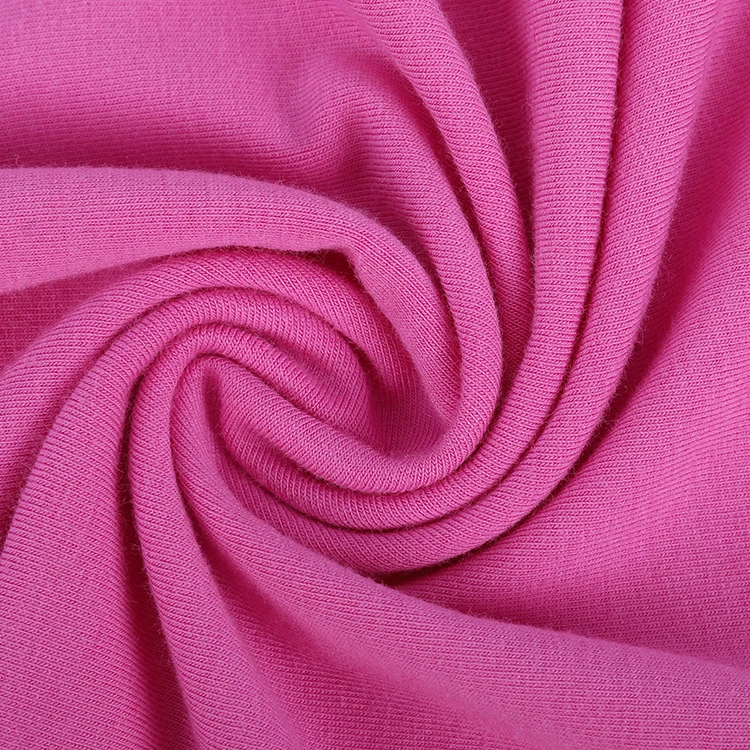 
High Quality Plain Pink Soft Cheap Summer Soft Stretchy 57% Cotton 38% Modal T Shirt Jersey Fabric Clothes 