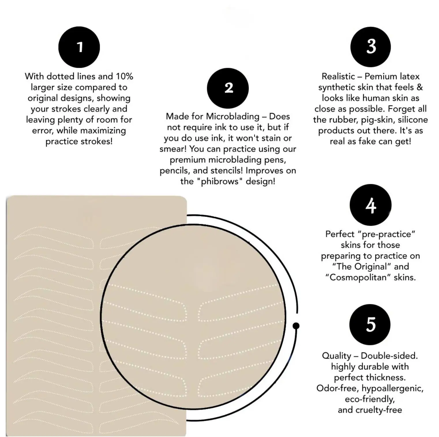 PMU BEAUTY Oem Permanent Makeup Microblading Latex Eyebrow Tattoo Practice Skin Without Ink For Training School