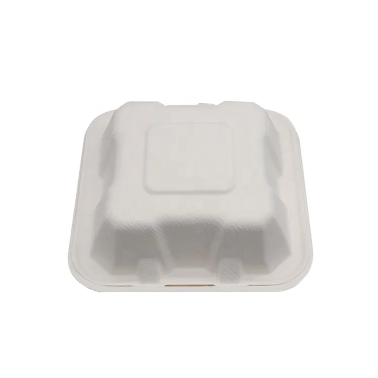 Wholesale Compostable Sugarcane Lunch Box Biodegradable Takeaway Clamshell Food Container
