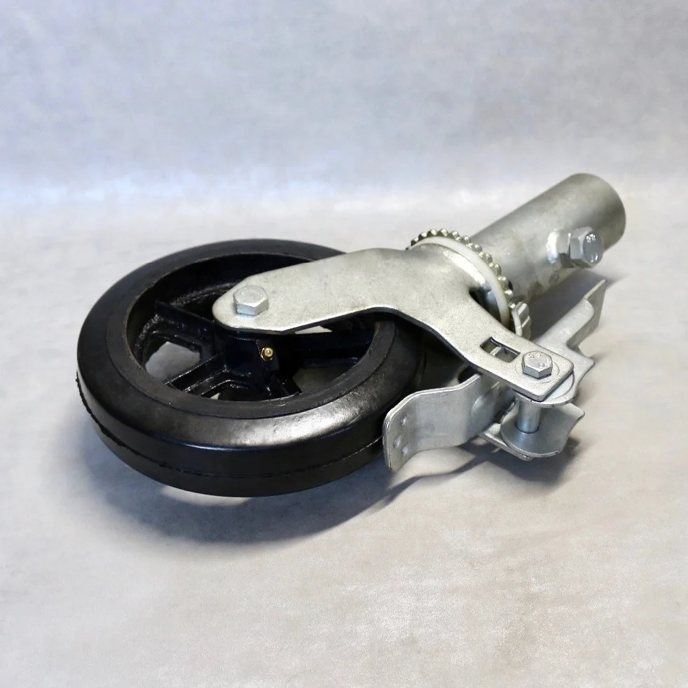 SS 8 inch Heavy Duty Wheel Mobile Scaffold Caster Rubber Accessory with Brake