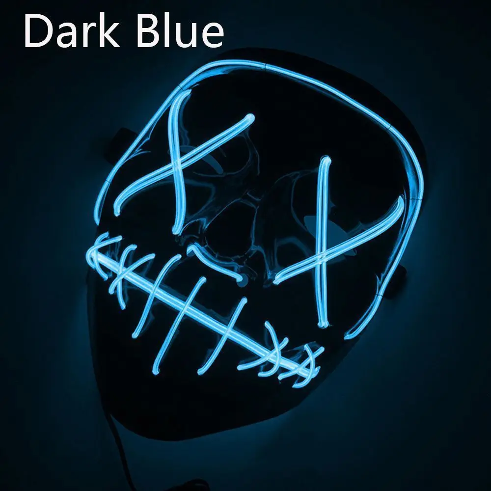 Custom Party Plastic El Wire Mask Flashing Neon LED Purge Mask For Halloween