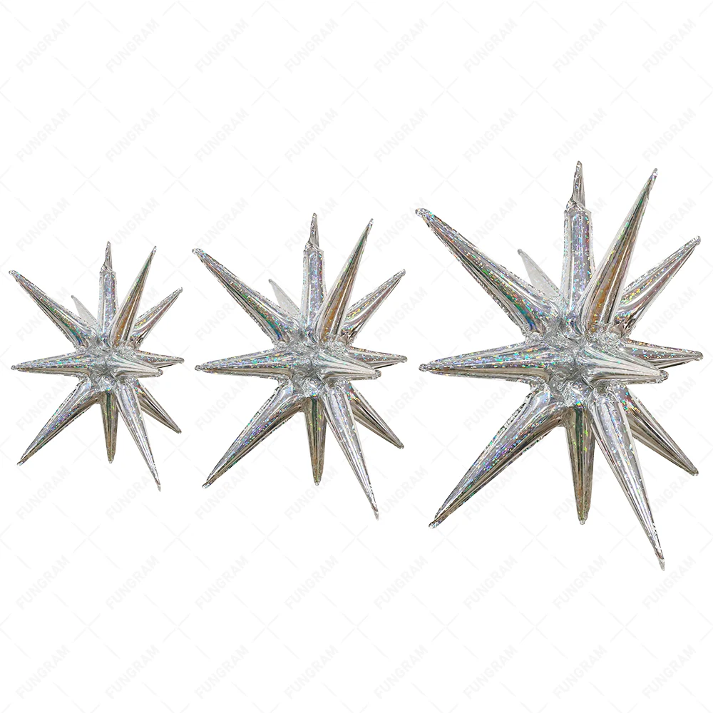Fungram new 22 inch 14 points explosion star balloon automatic sealing foil ballon holiday party decoration magic star balloon