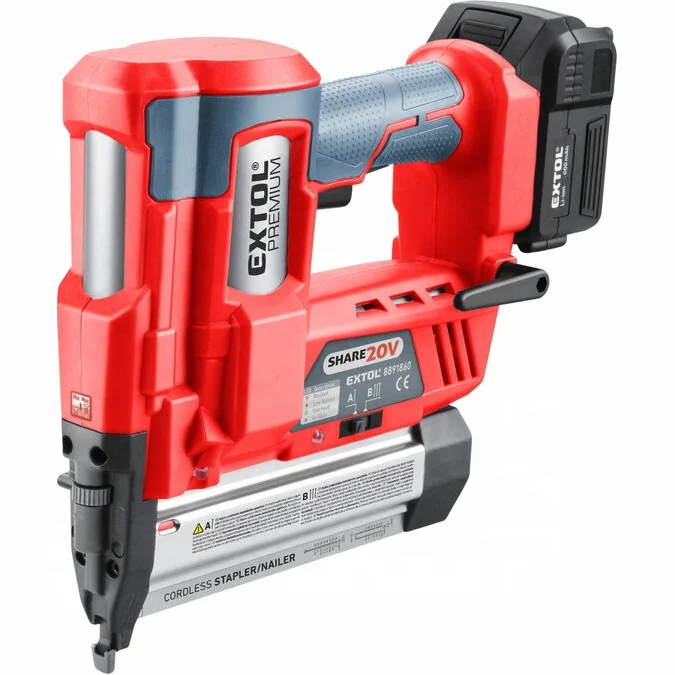 8891860 EXTOL Customized 2000mAh safety 20V Li-ion battery cordless concrete nailer nailer gun