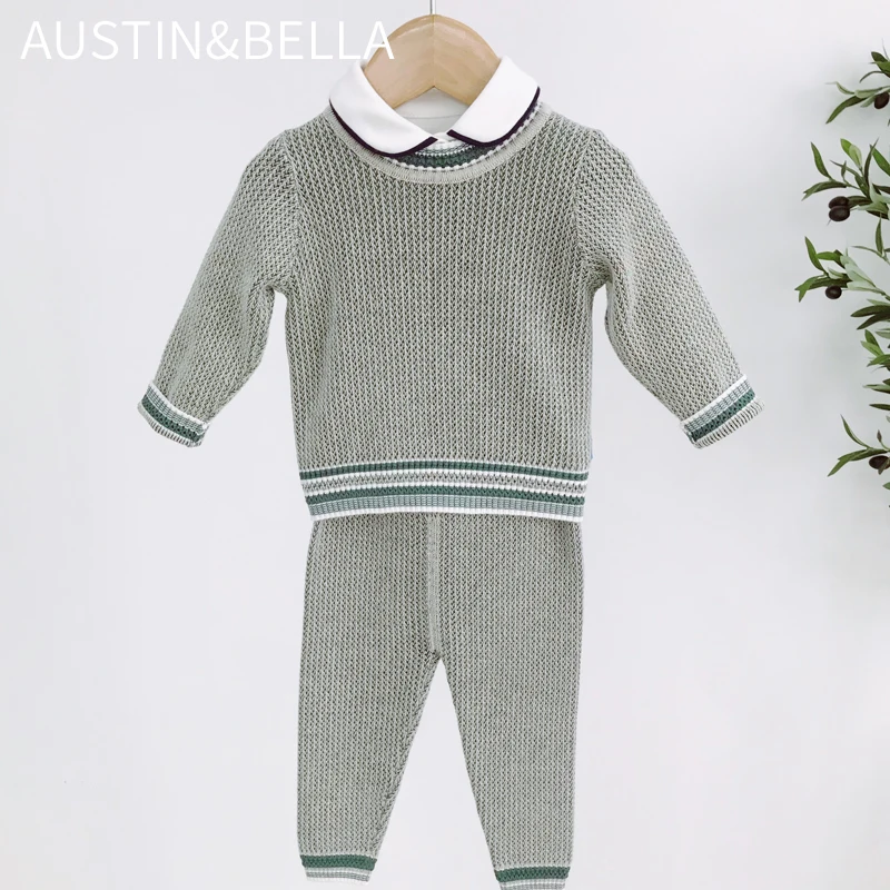 
AustinBella/wholesale boutique babies clothing baby sweater sets baby designer clothing sets 