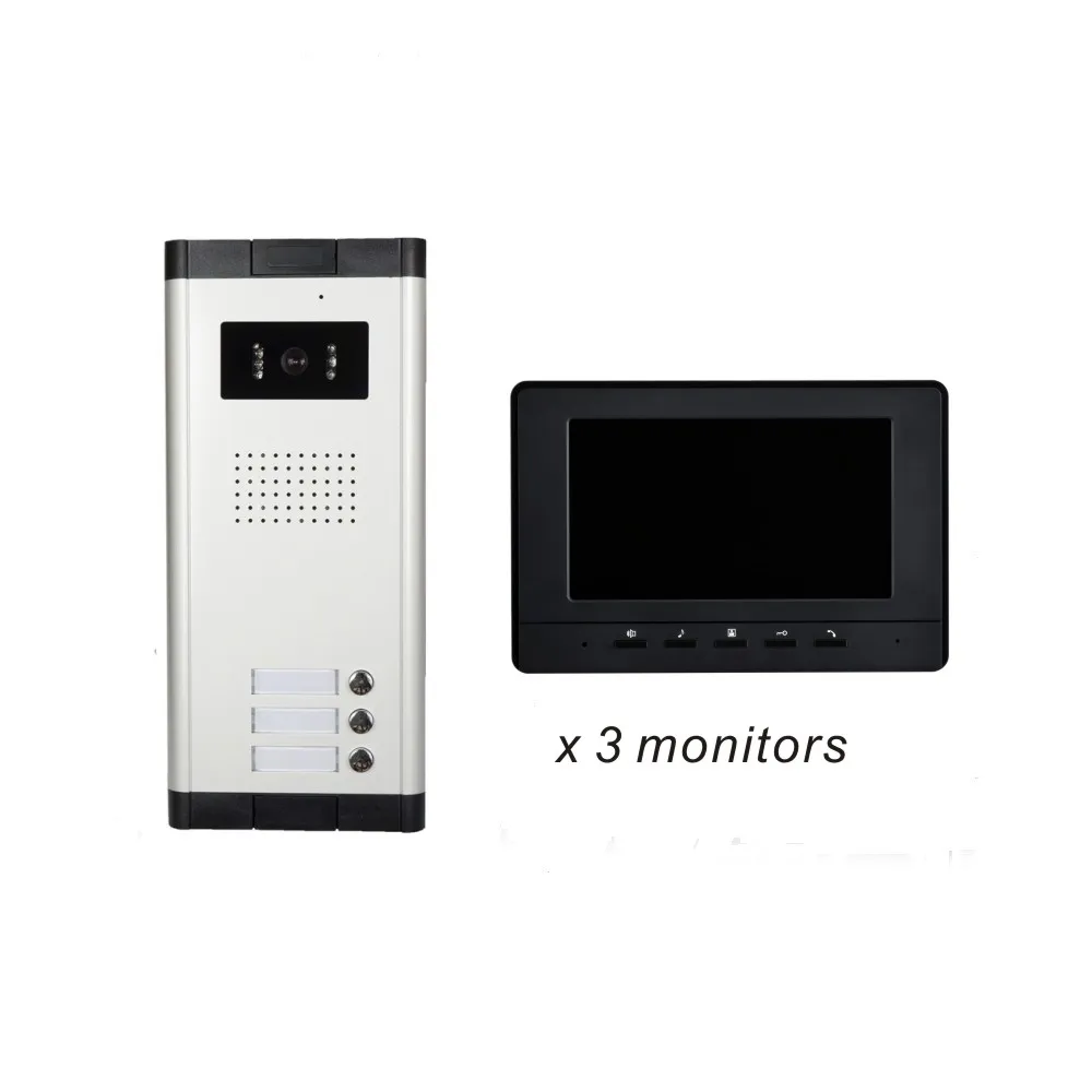 
XSL-V70H-520-1V3 multi apartments wired video door phone 7inch screen intercom system 