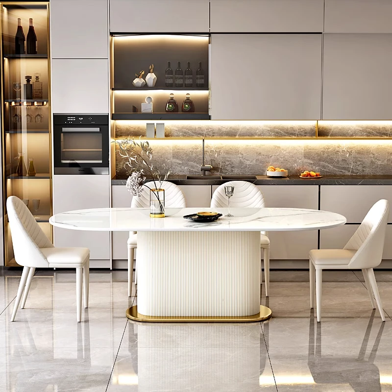 Высокопрочная каменная тарелка обеденный стол водонепроницаемый и устойчивый к царапинам/износу мебель для столовой