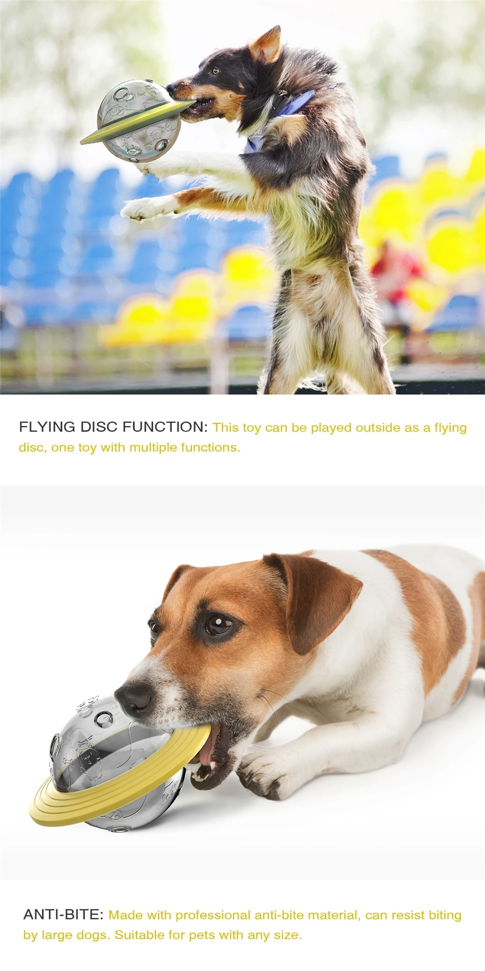 Pet products customized flying saucer toys for dogs with missing food and slow yellow dog feed bowl pet bowls &