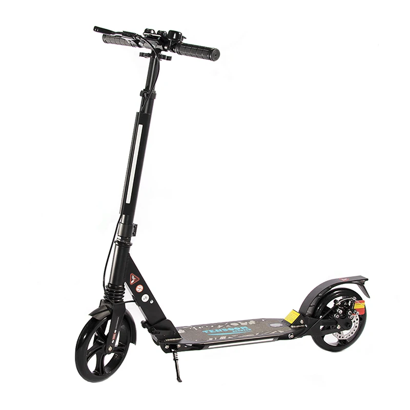 Big 200mm PU wheels kick scooters for adult with disc brake and dual suspension