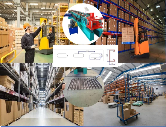 Metal Stud Storage Rack Roll Forming Machine Storage Rack Making Machine Supermarket Rack Shelf Making Machine